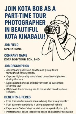 Sertai "KOTA BOB" sebagai Jurugambar Pelancong Separuh Masa di Kota Kinabalu yang Indah! - 5